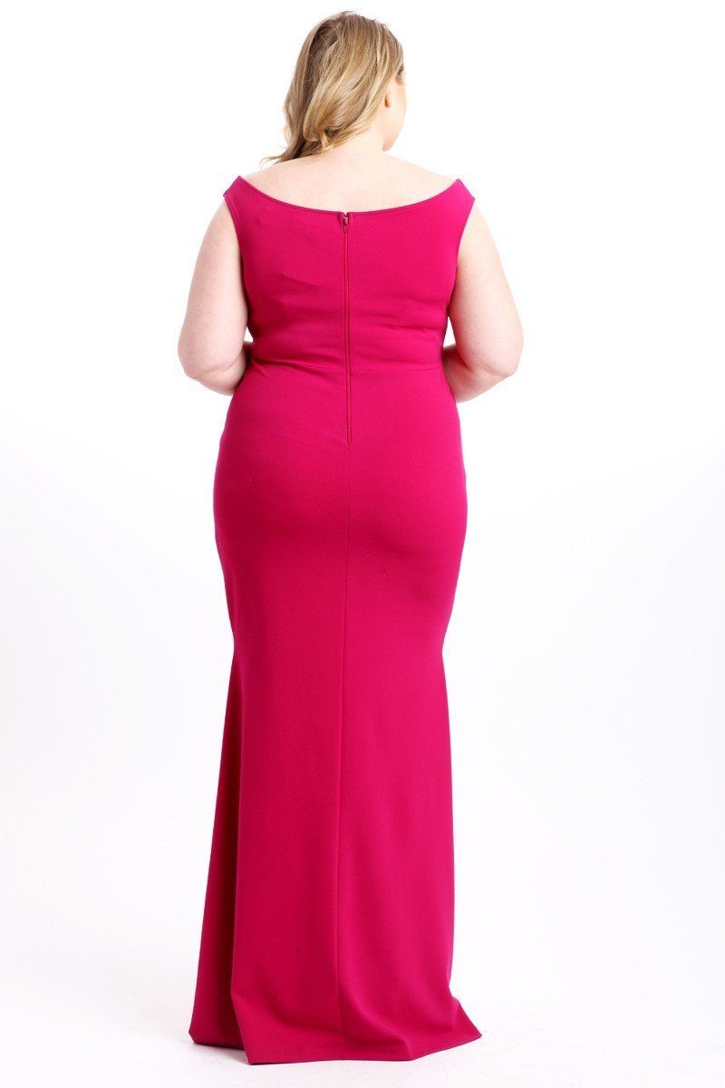 Techno Crepe Stretch Off The Shoulder Dress by Fleurcouture | Fleurcouture