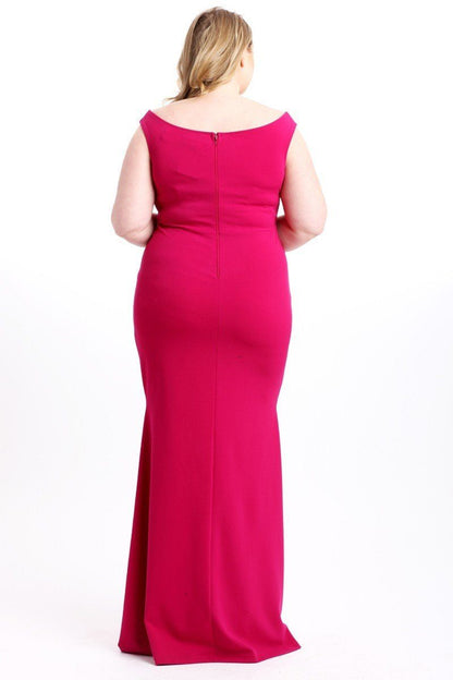 Techno Crepe Stretch Off The Shoulder Dress by Fleurcouture | Fleurcouture