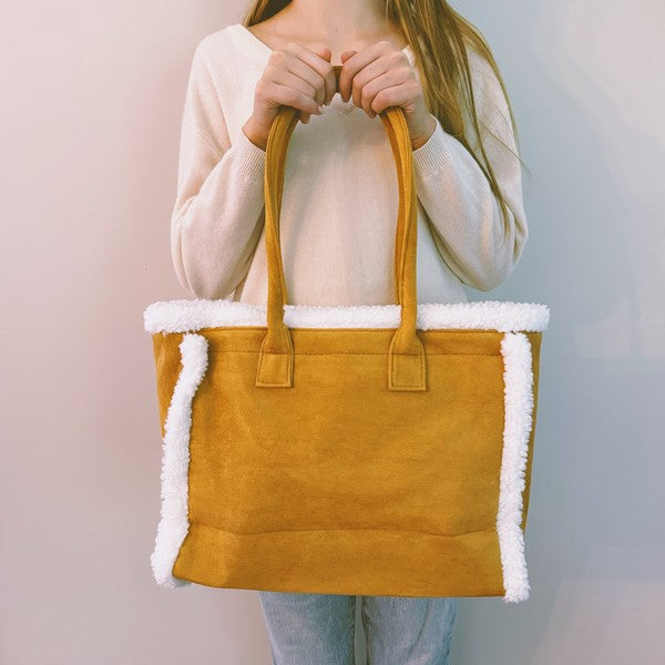 Teddy Cozy The Tote Shoulder Bag Creamy Caramel OS by Ellison and Young | Fleurcouture