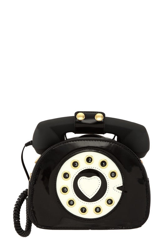 Telephone Shaped Purse Shoulder Crossbody Bag BLACK OS by ICCO ACCESSORIES | Fleurcouture