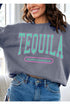 Tequila Drink Oversized Graphic Fleece Sweatshirts CHARCOAL S by Color Bear | Fleurcouture
