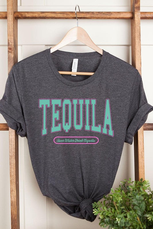 Tequila Summer Drink Graphic T Shirts DARK GREY HEATHER S by Color Bear | Fleurcouture