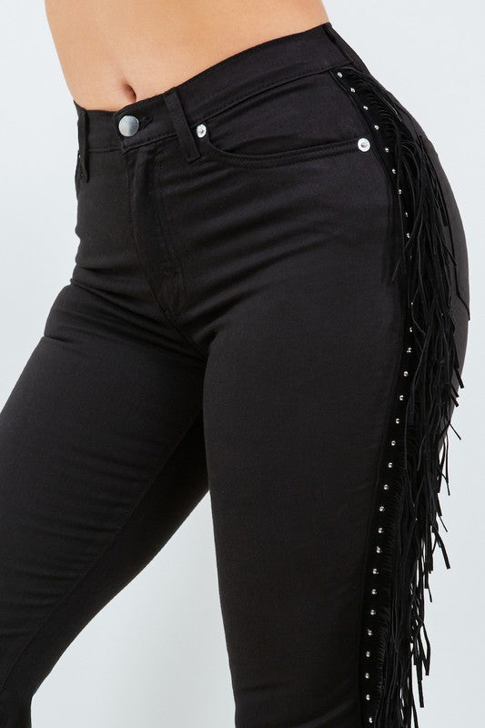 Texas Sun Bell Bottom Jean - 32 Inseam black by GJG Denim | Fleurcouture