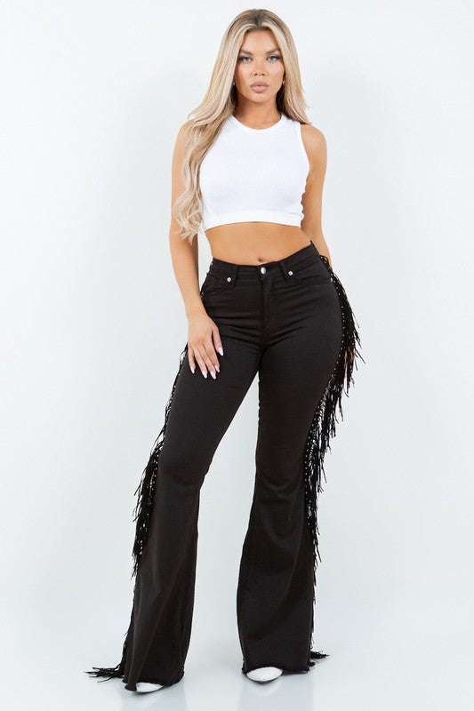 Texas Sun Bell Bottom Jean Black Women&