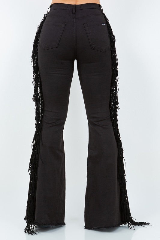 Texas Sun Bell Bottom Jean Inseam 30 black by GJG Denim | Fleurcouture