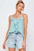 TEXTURED RUFFLE FRILL TANK TOP Frosty Green S by Sweet Generis | Fleurcouture