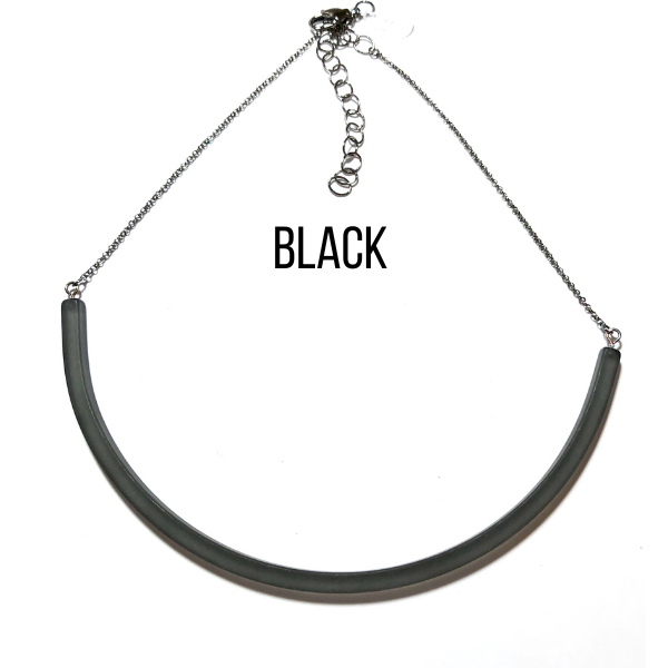 The Bar Necklace Black Bar Necklaces by Leetie Lovendale | Fleurcouture