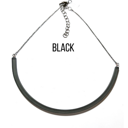 The Bar Necklace Black Bar Necklaces by Leetie Lovendale | Fleurcouture
