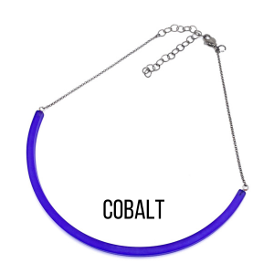 The Bar Necklace Cobalt Bar Necklaces by Leetie Lovendale | Fleurcouture
