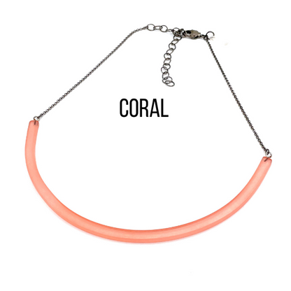 The Bar Necklace Coral Bar Necklaces by Leetie Lovendale | Fleurcouture