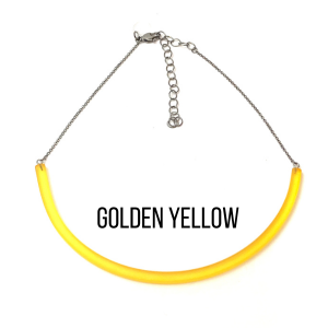 The Bar Necklace Golden Yellow Bar Necklaces by Leetie Lovendale | Fleurcouture
