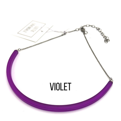 The Bar Necklace Violet Bar Necklaces by Leetie Lovendale | Fleurcouture