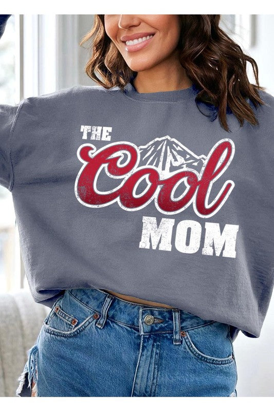 The Cool Mom Oversized Graphic Fleece Sweatshirts CHARCOAL S by Color Bear | Fleurcouture