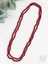 The Essential 60" Double Wrap Beaded Necklace, Crimson 8mm Red One Size Necklace by Southern Grace | Fleurcouture