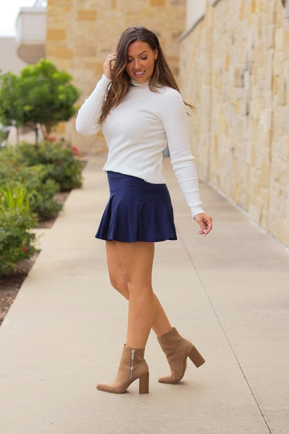 The Josie Skort Navy by Julia Rose | Fleurcouture