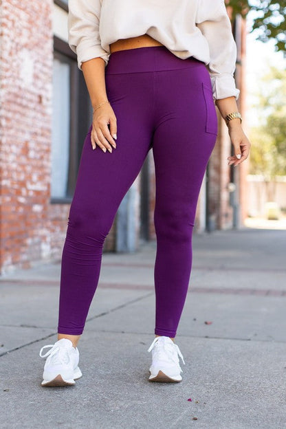 The Kinsley Purple Full Length Leggings Purple by Julia Rose | Fleurcouture