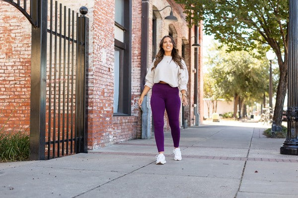 The Kinsley Purple Full Length Leggings Purple by Julia Rose | Fleurcouture