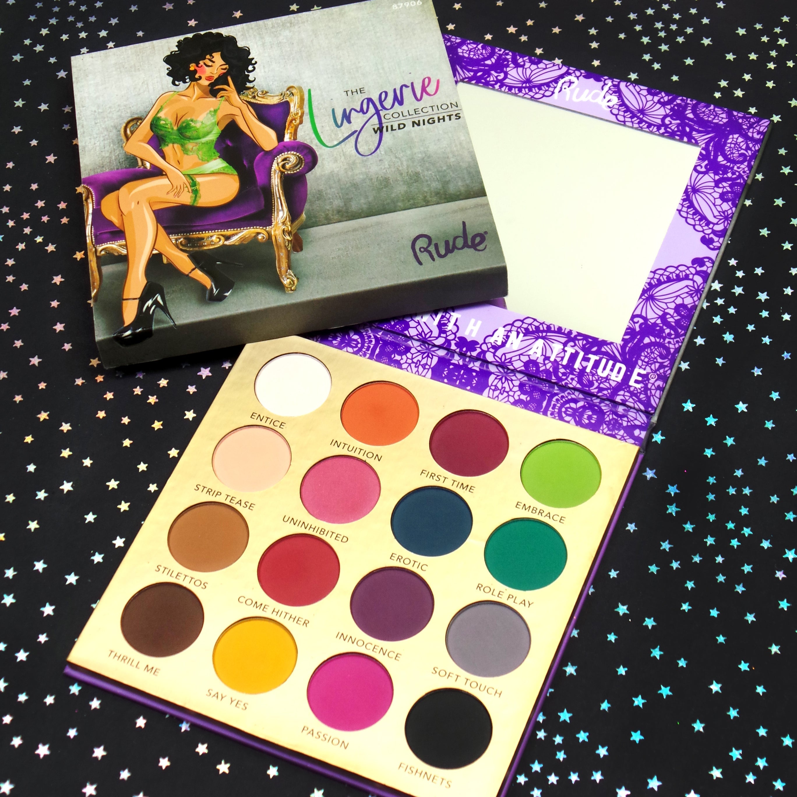 The Lingerie Collection - Wild Nights (Wearables) Eyeshadow Palettes by Rude Cosmetics | Fleurcouture