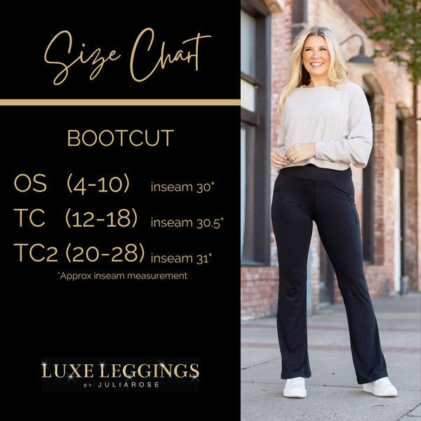 The Liz - Crossover Bootcut Leggings with Pockets Black by Julia Rose | Fleurcouture