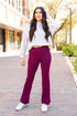 The Maeve Maroon Bootcut Leggings Maroon OS by Julia Rose | Fleurcouture