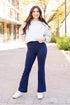 The Mila Navy Bootcut Leggings Navy OS by Julia Rose | Fleurcouture