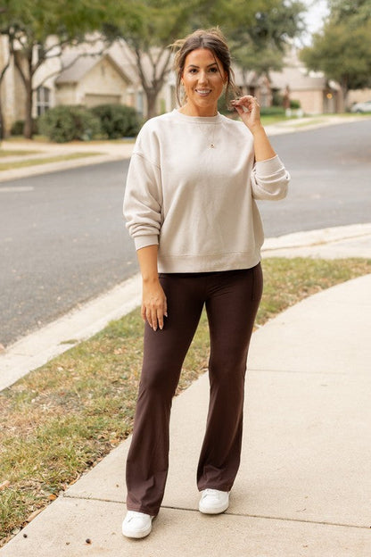 The Rhea Brown Bootcut Leggings Brown by Julia Rose | Fleurcouture