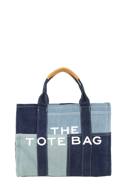 The Tote Denim Crossbody Bag DENIM OS by ICCO ACCESSORIES | Fleurcouture