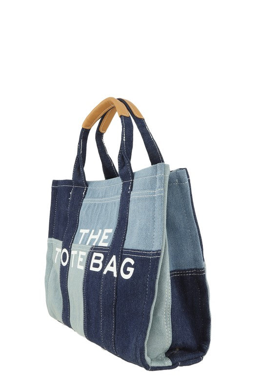 The Tote Denim Crossbody Bag DENIM OS by ICCO ACCESSORIES | Fleurcouture