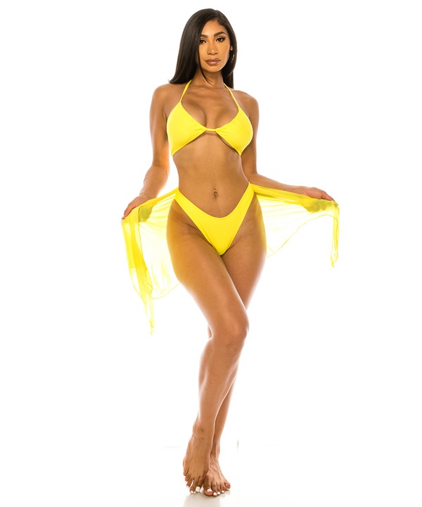 THREE PIECE SET Yellow S by Mermaid Swimwear | Fleurcouture