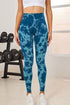 Tie-Dye High Waist Active Leggings Air Force Blue S by Trendsi | Fleurcouture