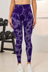 Tie-Dye High Waist Active Leggings Purple S by Trendsi | Fleurcouture