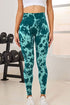 Tie-Dye High Waist Active Leggings Teal S by Trendsi | Fleurcouture