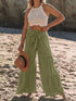 Tied Ruched Wide Leg Pants Moss S Women&