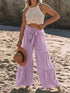 Tied Ruched Wide Leg Pants Pink Purple S Women&