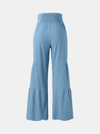 Tied Ruched Wide Leg Pants Women&