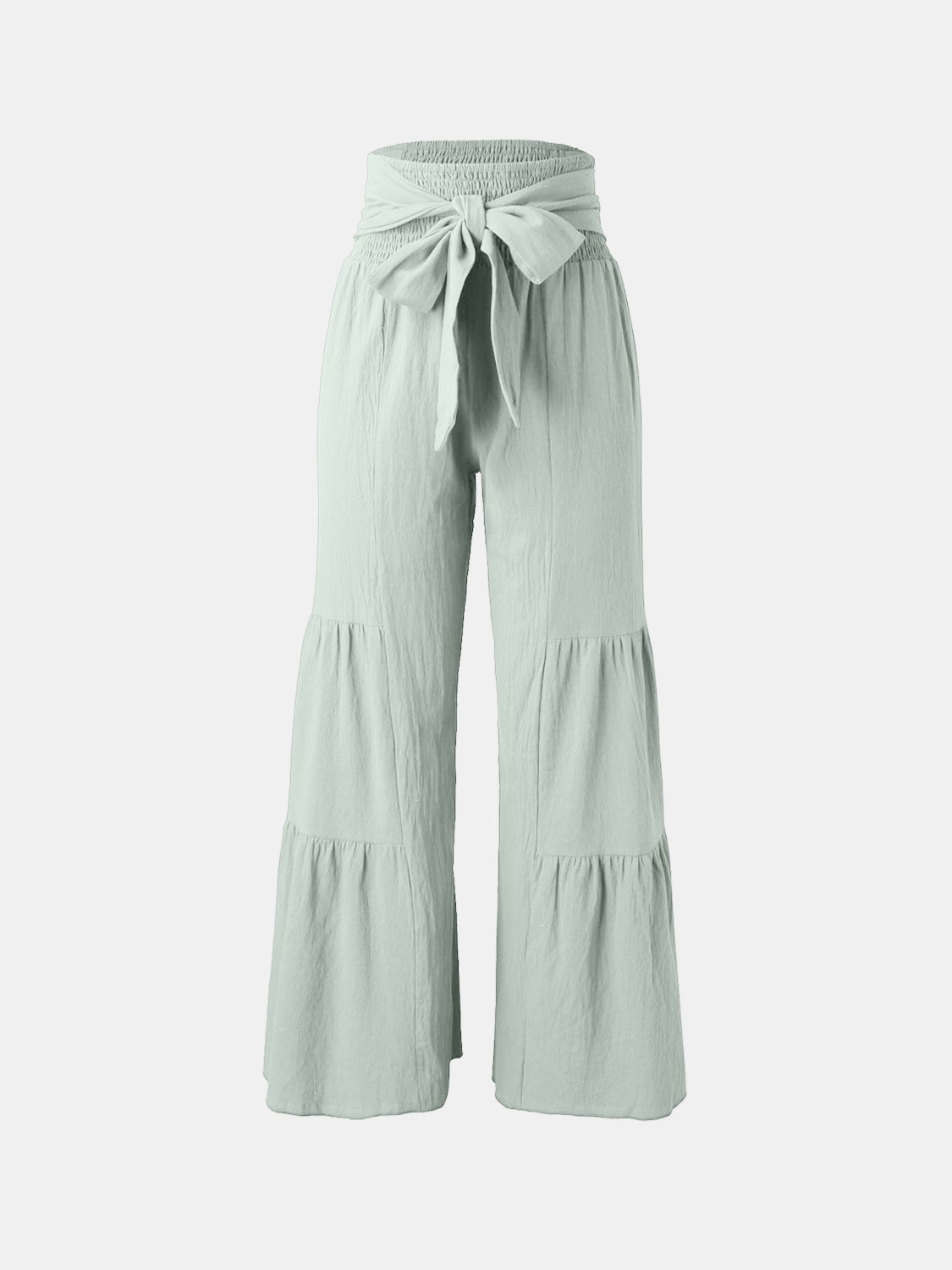 Tied Ruched Wide Leg Pants Women&