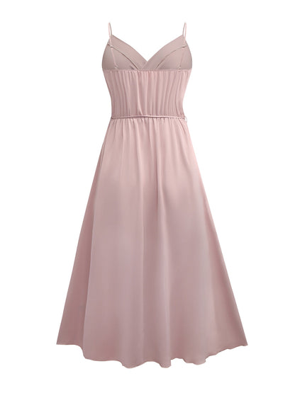 Tied Surplice Sleeveless Midi Cami Dress Pale Blush Women&