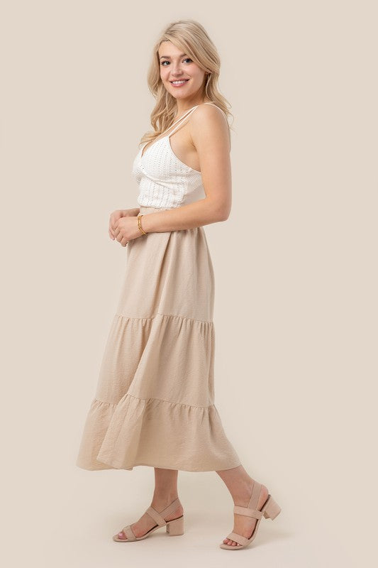 Tiered maxi skirt by Lilou | Fleurcouture