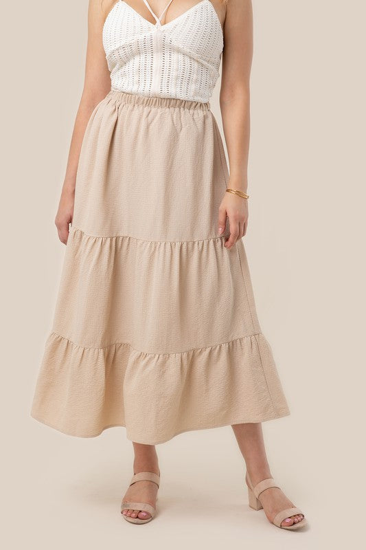 Tiered maxi skirt by Lilou | Fleurcouture