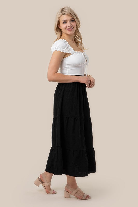 Tiered maxi skirt by Lilou | Fleurcouture