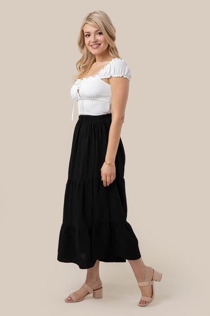 Tiered maxi skirt by Lilou | Fleurcouture