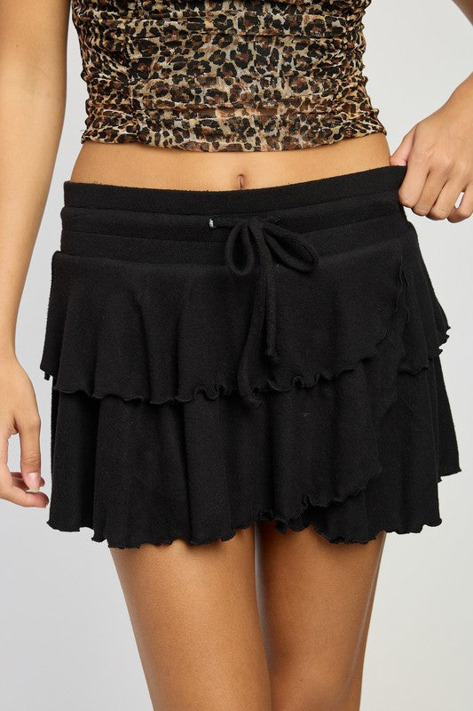 TIERED RUFFLE MINI SKORT by Emory Park | Fleurcouture