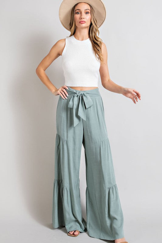 Tiered Wide Pants by eesome | Fleurcouture