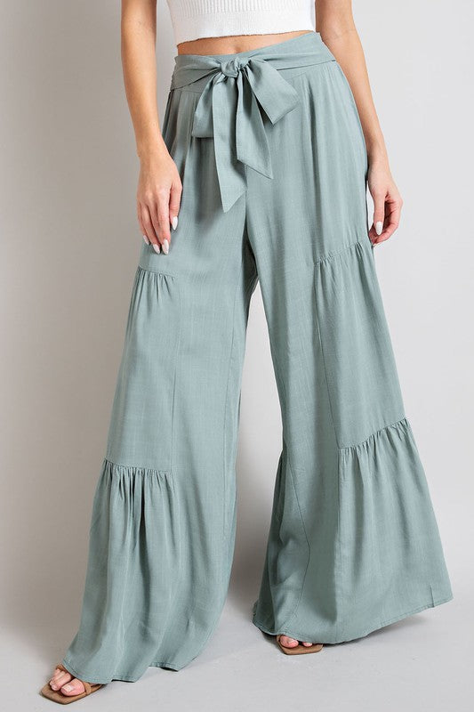 Tiered Wide Pants MINT S by eesome | Fleurcouture