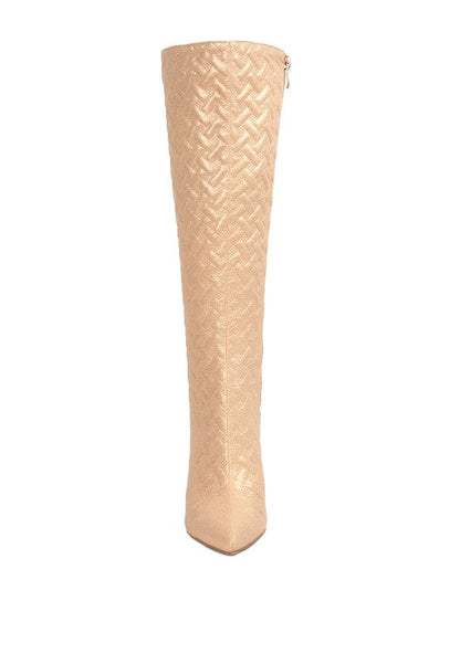 Tinkles Quilted High Heeled Calf Boots by Rag Company | Fleurcouture