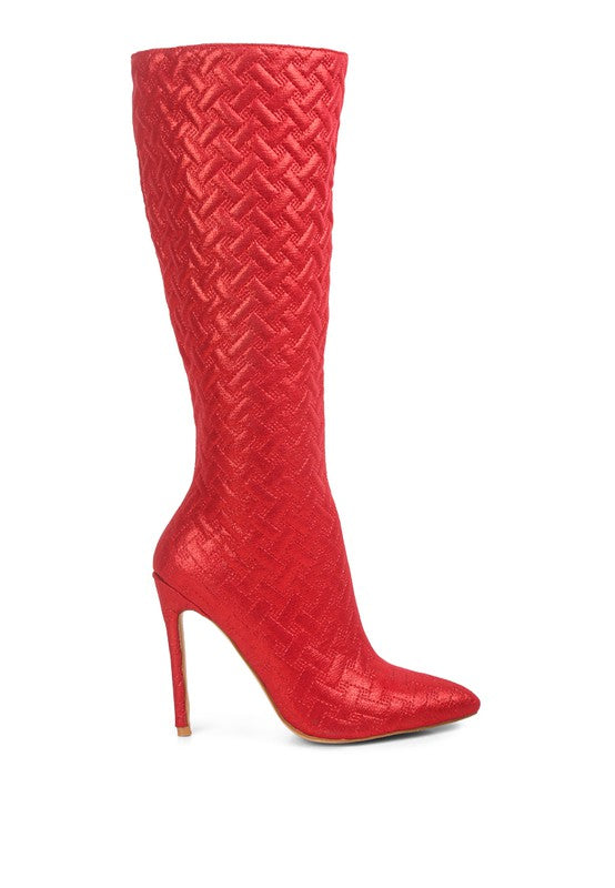 Tinkles Quilted High Heeled Calf Boots by Rag Company | Fleurcouture