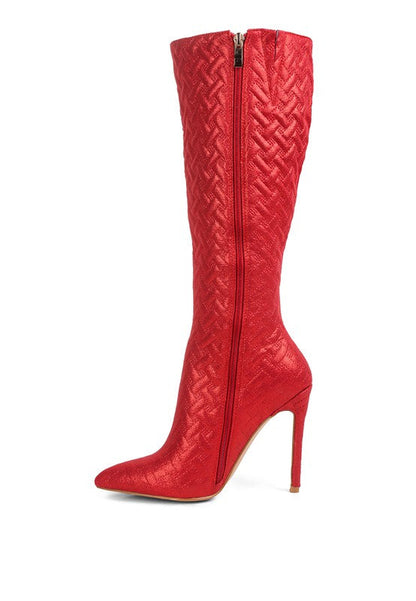 Tinkles Quilted High Heeled Calf Boots by Rag Company | Fleurcouture