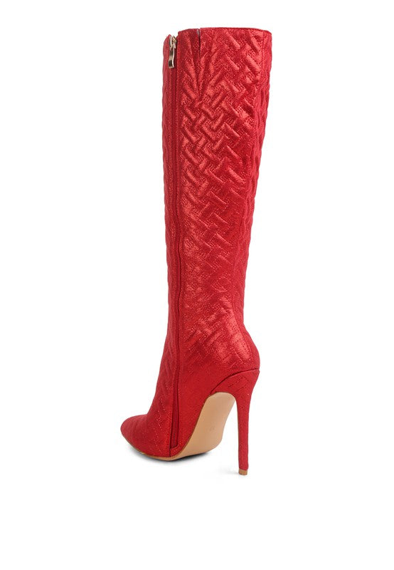 Tinkles Quilted High Heeled Calf Boots by Rag Company | Fleurcouture