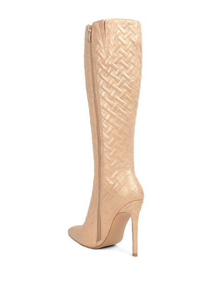 Tinkles Quilted High Heeled Calf Boots by Rag Company | Fleurcouture