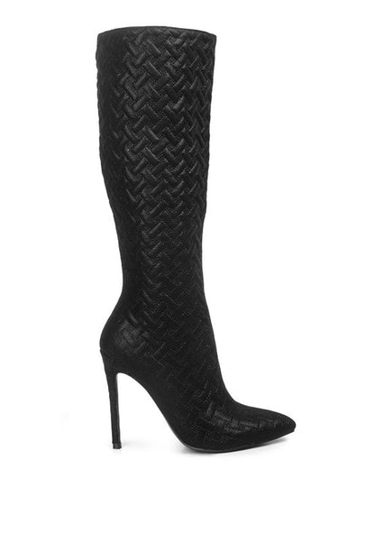 Tinkles Quilted High Heeled Calf Boots by Rag Company | Fleurcouture